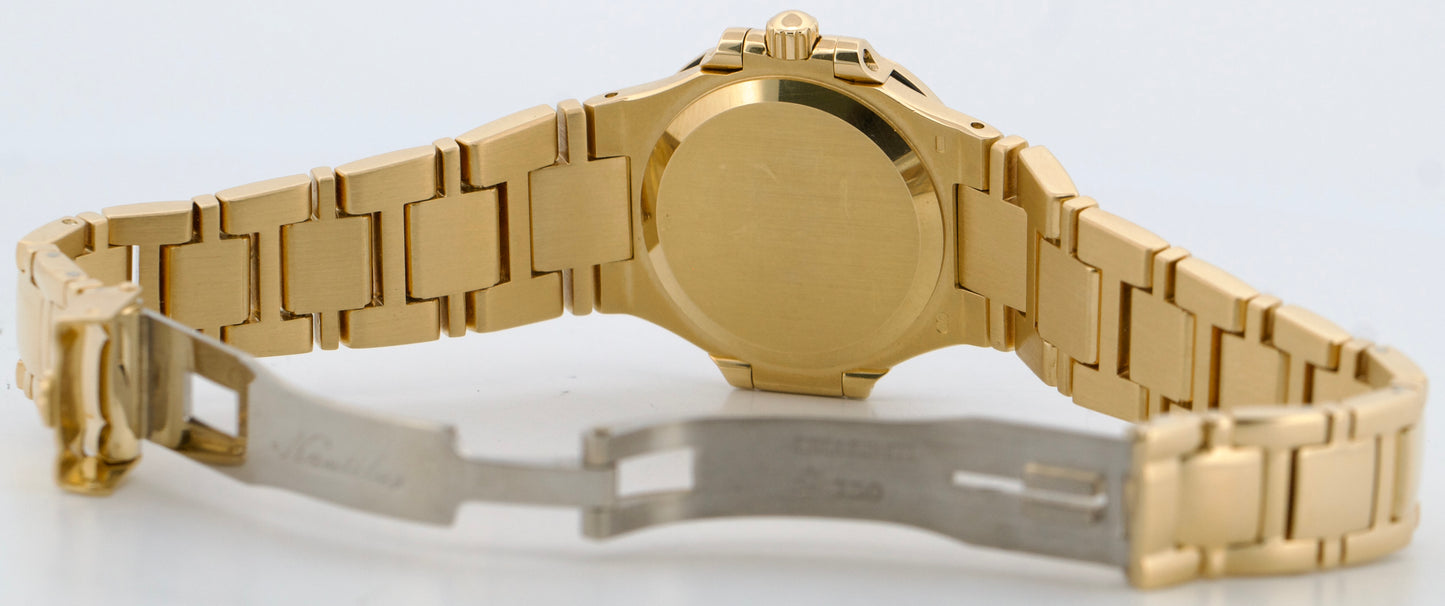 Ladies Patek Philippe Nautilus IVORY 18k Yellow Gold 27mm Quartz 4700/51 Watch