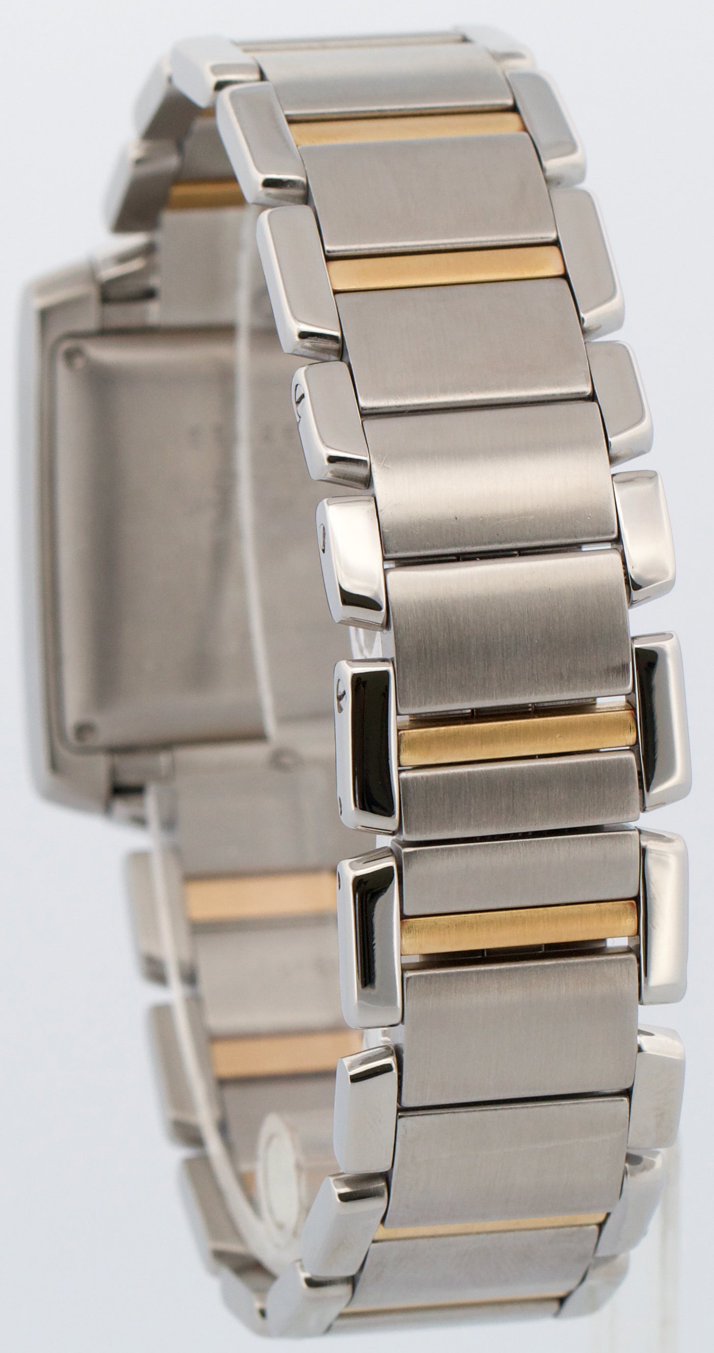 Ladies Cartier Tank Francaise Two-Tone 18K Gold Steel Guilloche 2302 W51005Q4