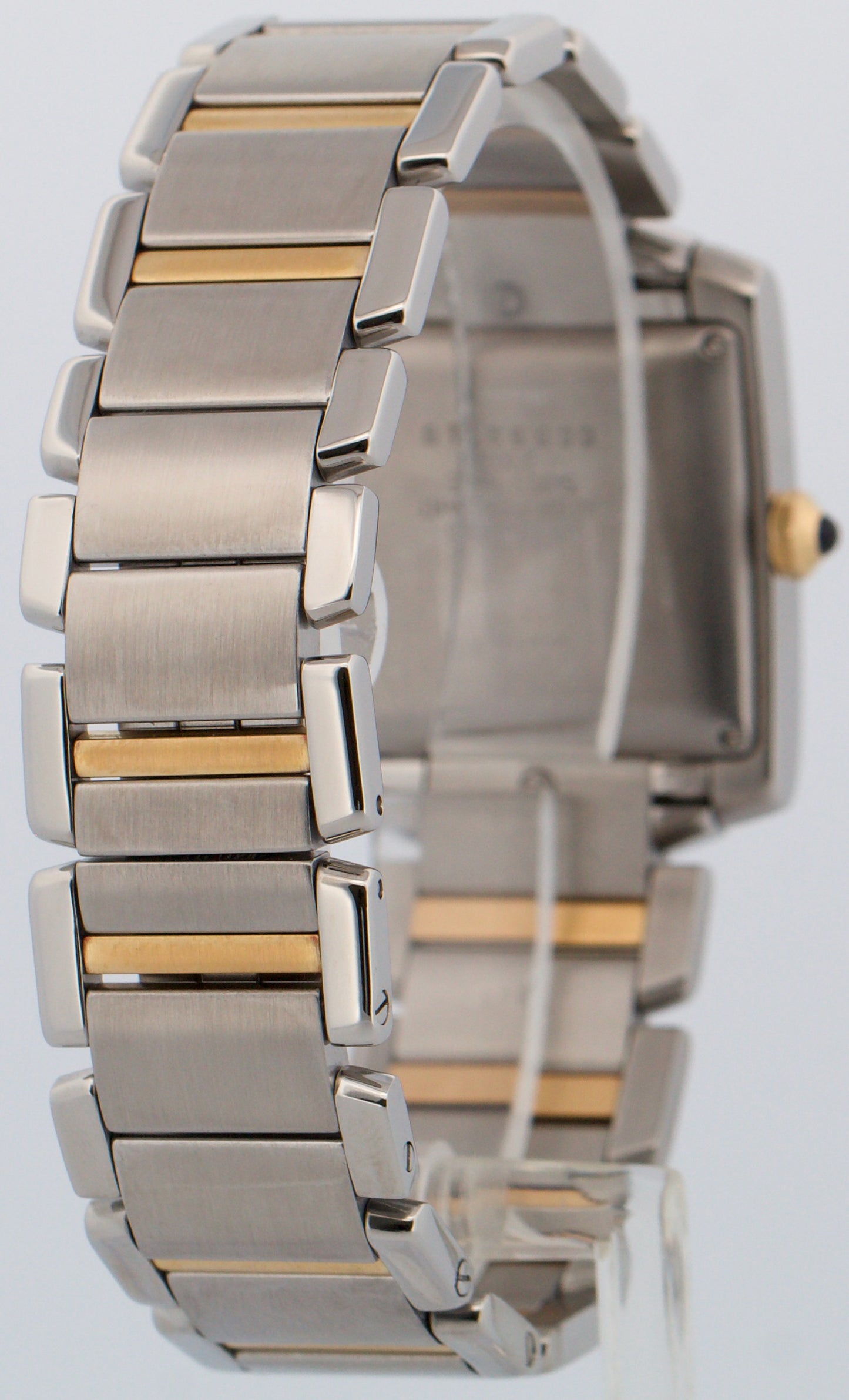 Ladies Cartier Tank Francaise Two-Tone 18K Gold Steel Guilloche 2302 W51005Q4