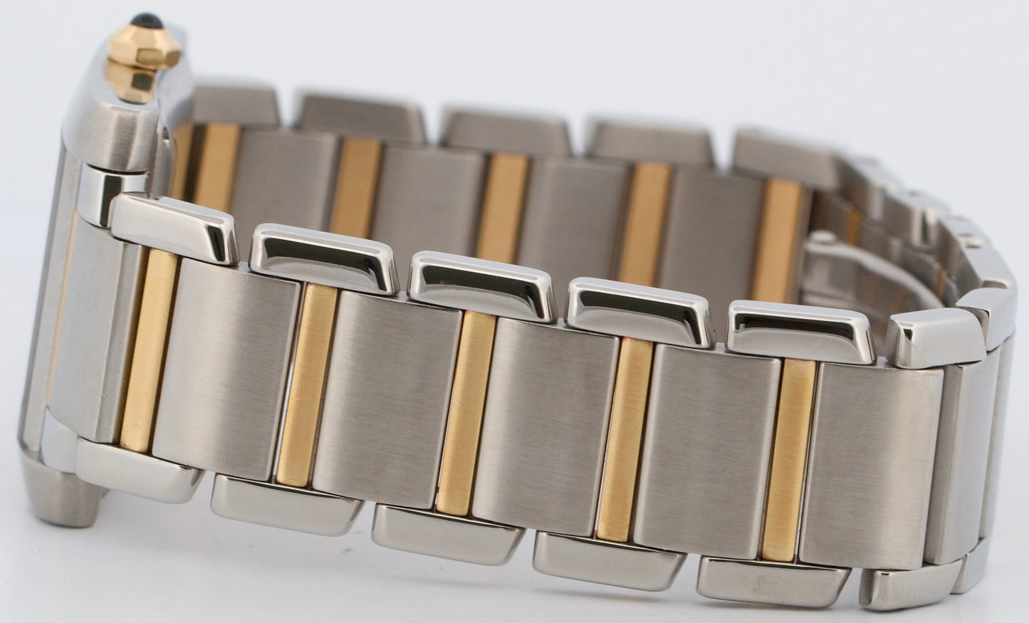 Ladies Cartier Tank Francaise Two-Tone 18K Gold Steel Guilloche 2302 W51005Q4