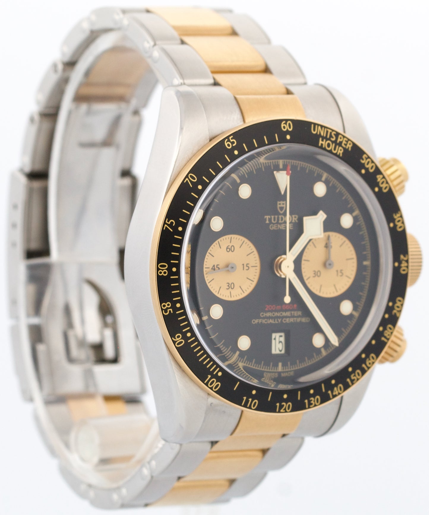 PAPERS Tudor Black Bay Chrono S&G 41mm 18K Yellow Gold Black Steel 79363N BOX
