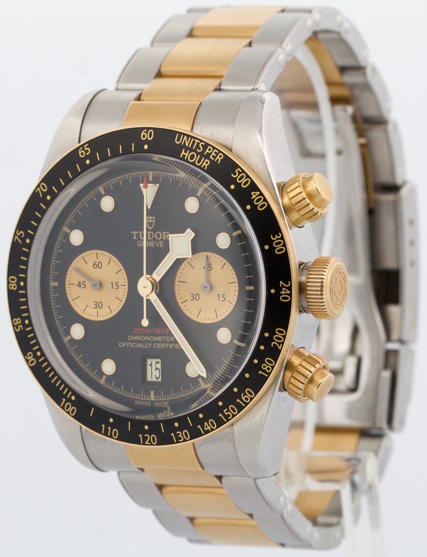 PAPERS Tudor Black Bay Chrono S&G 41mm 18K Yellow Gold Black Steel 79363N BOX
