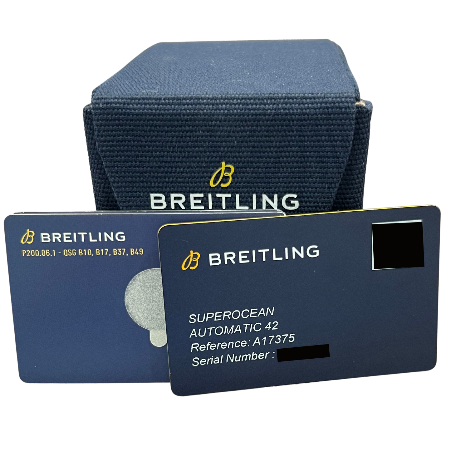 PAPERS Breitling SuperOcean 42mm Black Steel Automatic Watch A17375 Watch BOX