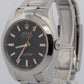 Rolex Milgauss BLACK Orange Stainless Steel 40mm Smooth Oyster 116400 Watch