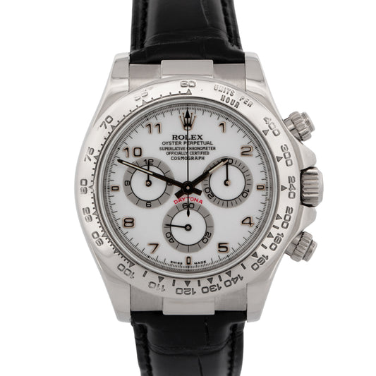 2002 PAPERS Rolex Daytona Cosmograph WHITE 18K White Gold 40mm 116519 Watch BOX
