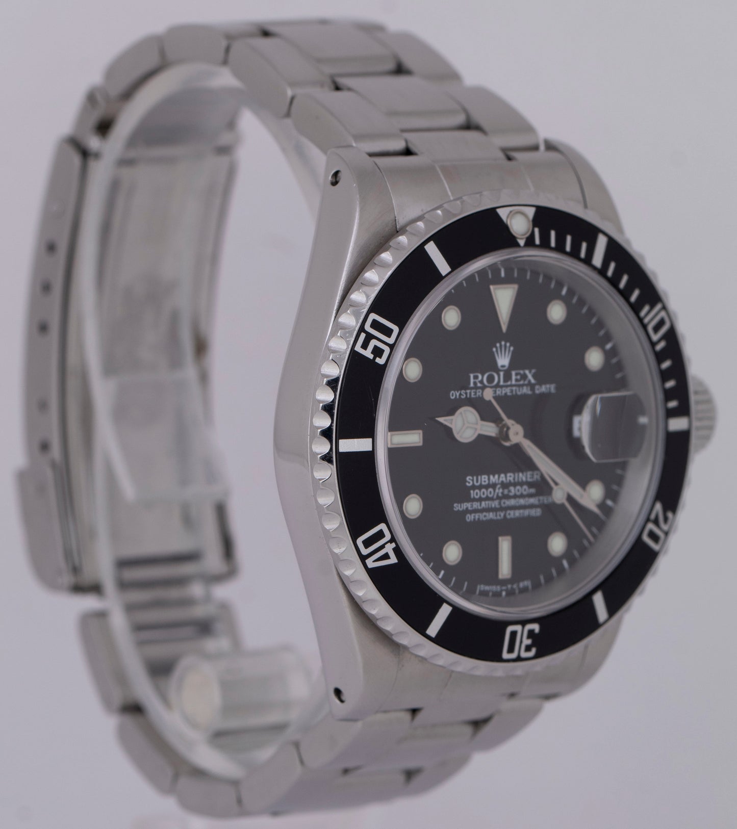 Rolex Submariner Date Black TRITINOVA Stainless Steel 40mm Oyster 16610 Watch