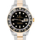 PAPERS Rolex GMT-Master II Two-Tone 18K Yellow Gold Black Steel 40mm 16713 B+P