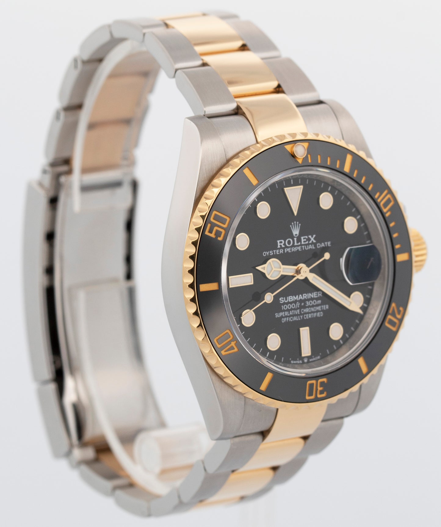 2024 PAPERS Rolex Submariner Date BLACK Two-Tone Gold 41mm 126613 LN Watch BOX