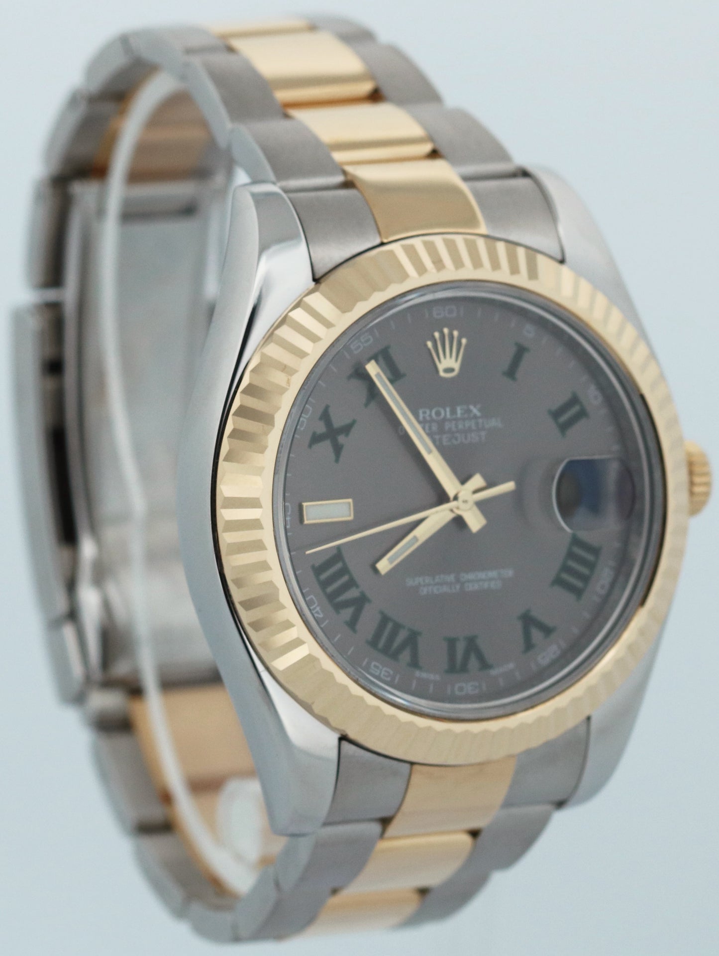 Rolex Datejust II 2 WIMBLEDON Rhodium 18K Gold OYSTER Steel Roman 41mm 116333