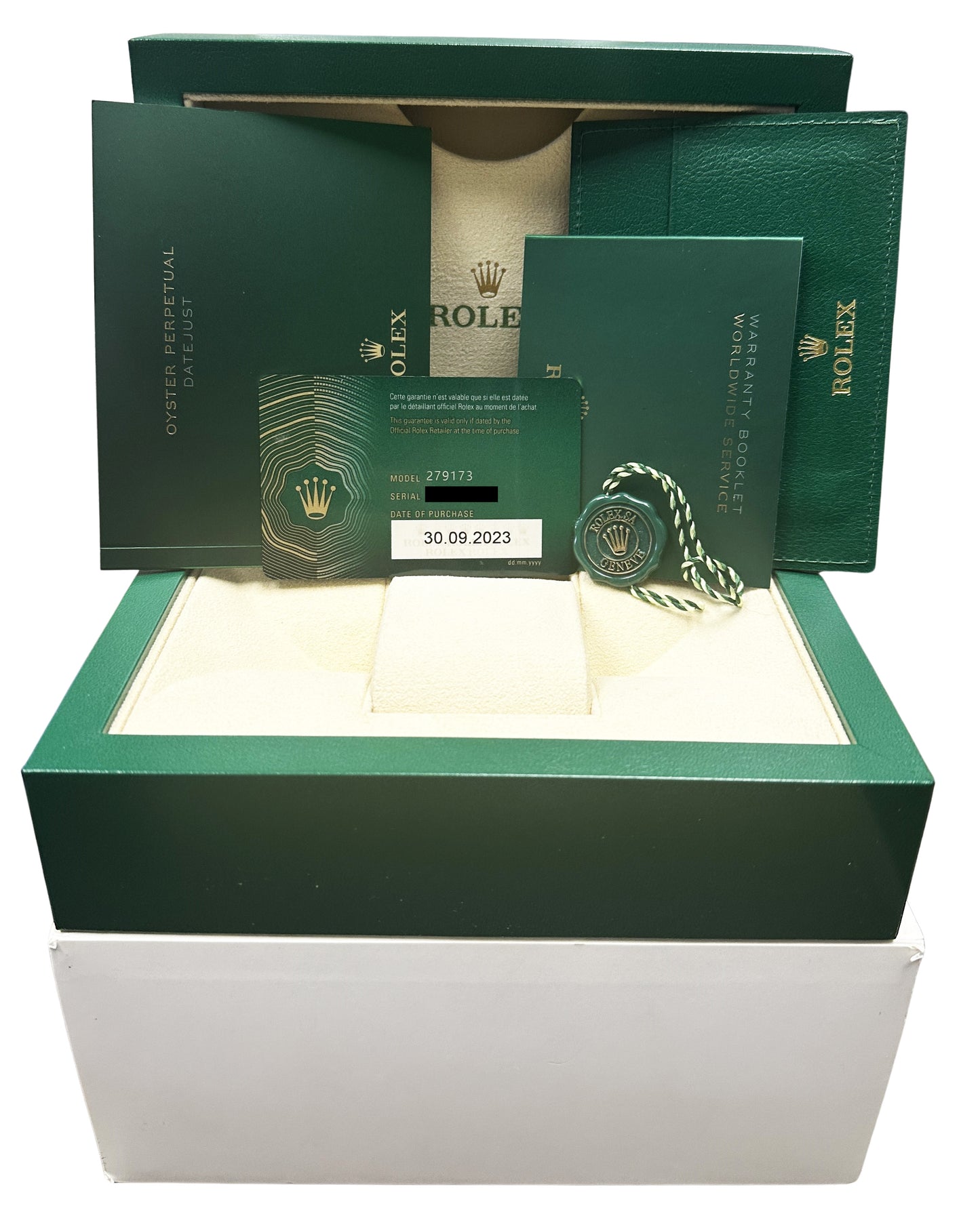 2023 PAPERS Rolex DateJust Two-Tone 18K Silver 28mm Jubilee 279173 Watch BOX