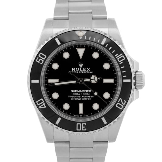 2021 PAPERS Rolex Submariner No-Date BLACK Steel 41mm 124060 LN Watch BOX
