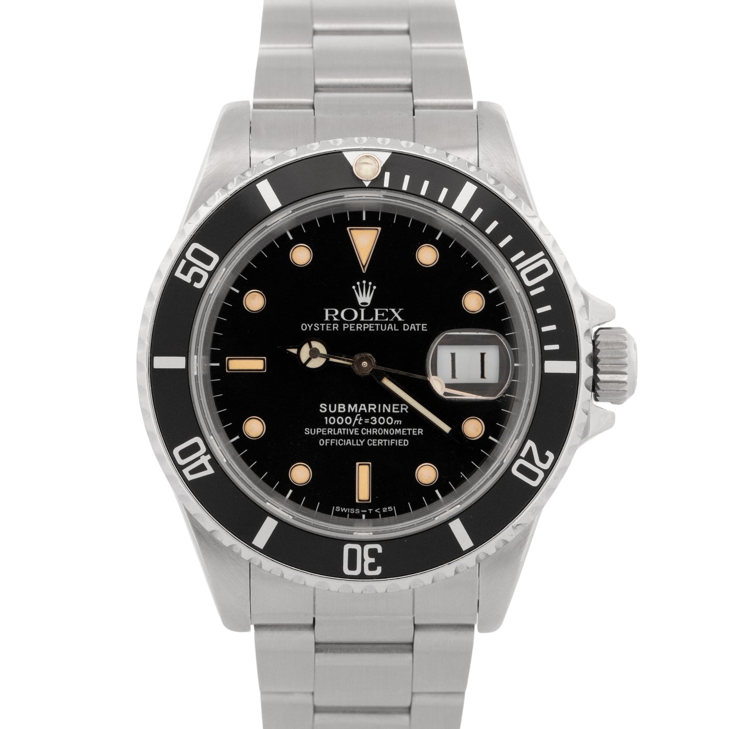 1989 PAPERS Rolex Submariner Date BLACK Steel 40mm 16610 Oyster Watch BOX