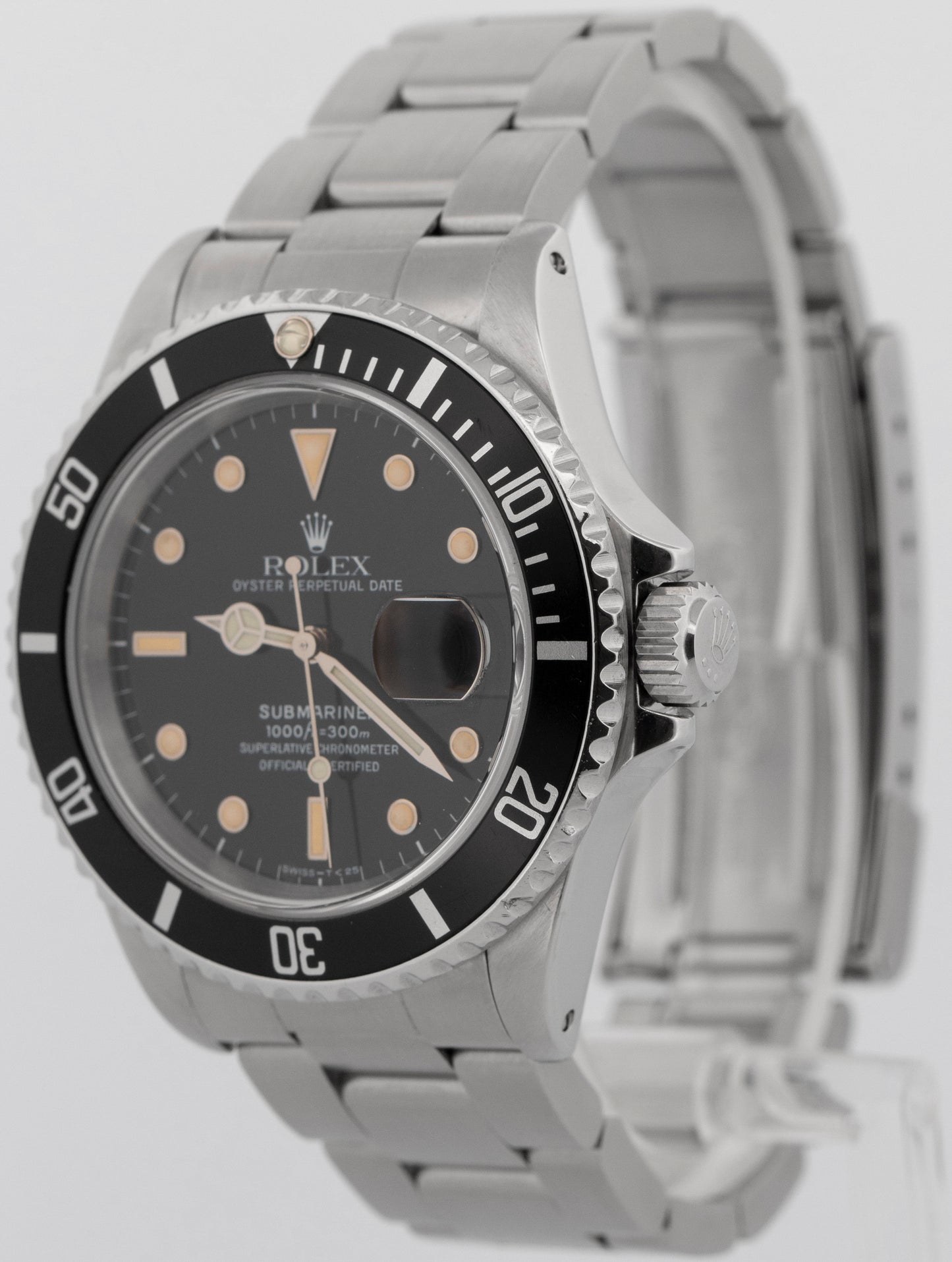 1989 PAPERS Rolex Submariner Date BLACK Steel 40mm 16610 Oyster Watch BOX