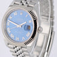 2023 PAPERS Rolex DateJust 41mm Steel AZZURRO Blue Roman 126334 Watch BOX