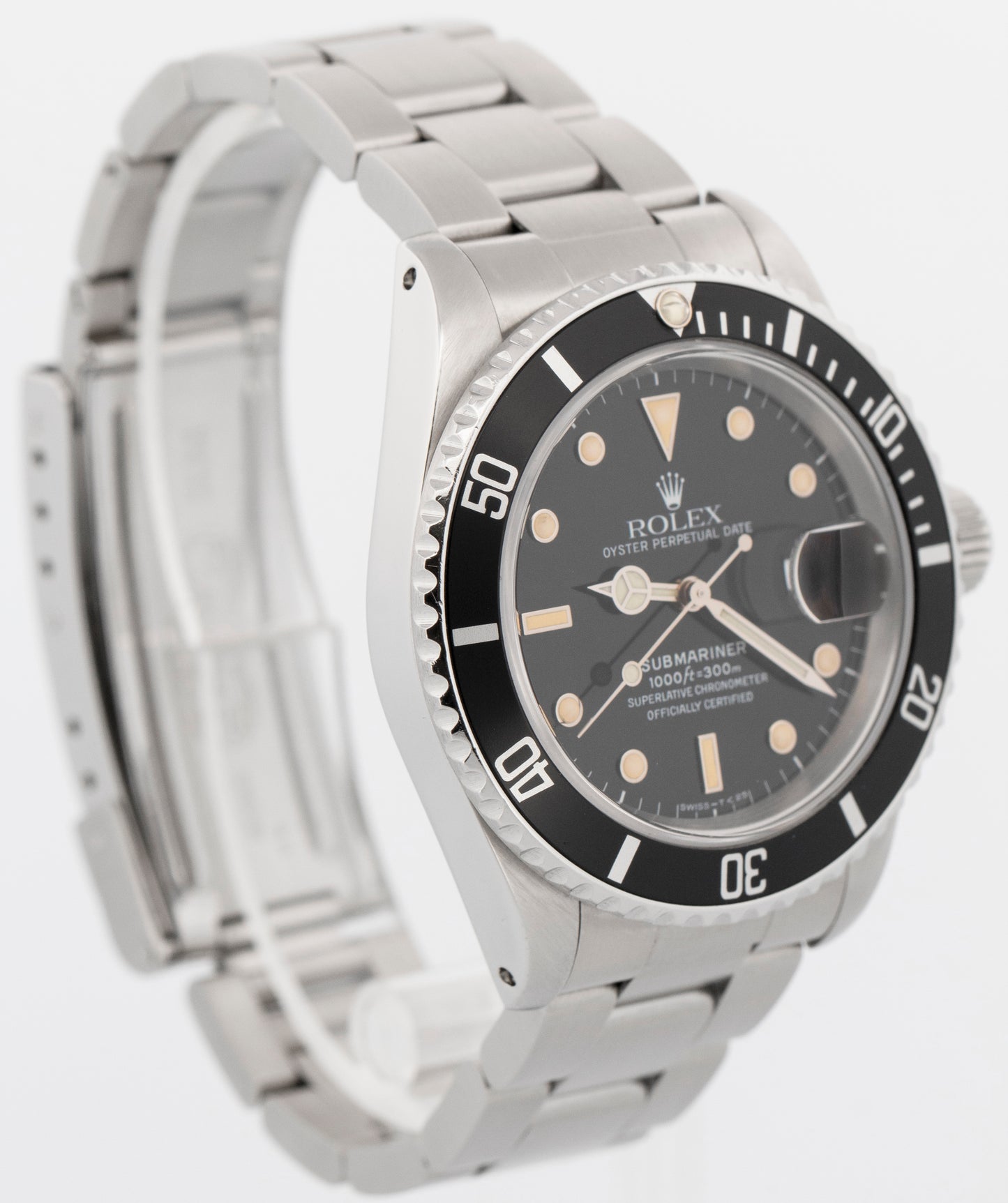 1989 PAPERS Rolex Submariner Date BLACK Steel 40mm 16610 Oyster Watch BOX