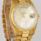 UNPOLISHED Rolex Day-Date President CHAMPAGNE 18K Yellow Gold 36mm Fluted 18238