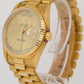 UNPOLISHED Rolex Day-Date President CHAMPAGNE 18K Yellow Gold 36mm Fluted 18238