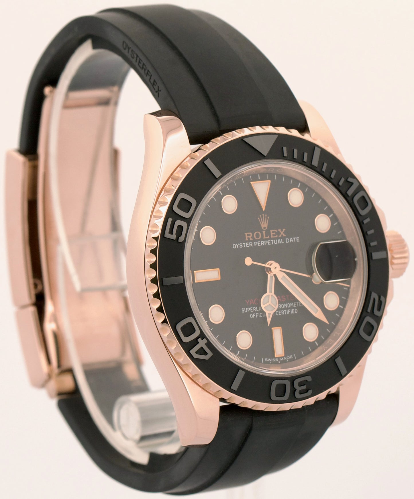 Rolex Yacht-Master BLACK 18K Rose Gold OYSTERFLEX Rubber Everose 40mm 116655