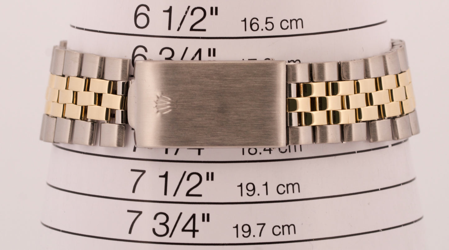 VINTAGE Rolex DateJust 36mm CHAMPAGNE Turn-O-Graph JUBILEE Steel 18K Gold 16253