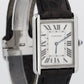 Cartier Tank Solo Stainless Steel SILVER Roman Leather 27mm Quartz 2715 W1018355