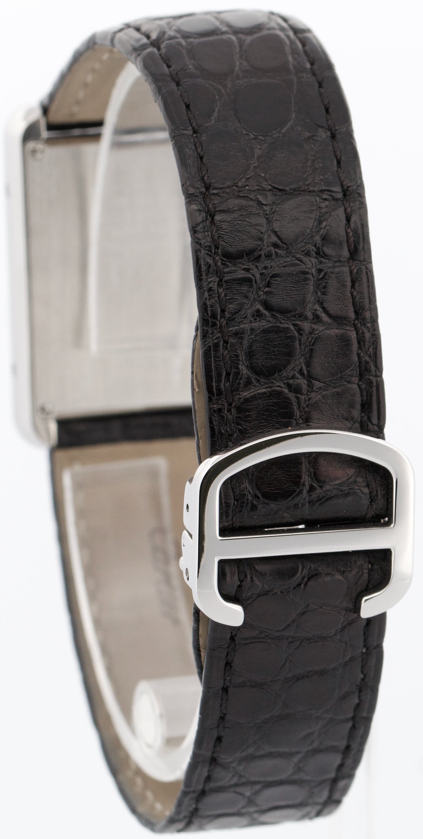 Cartier Tank Solo Stainless Steel SILVER Roman Leather 27mm Quartz 2715 W1018355