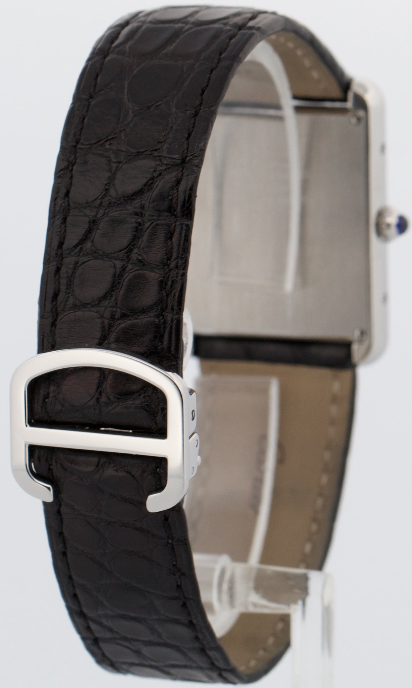 Cartier Tank Solo Stainless Steel SILVER Roman Leather 27mm Quartz 2715 W1018355