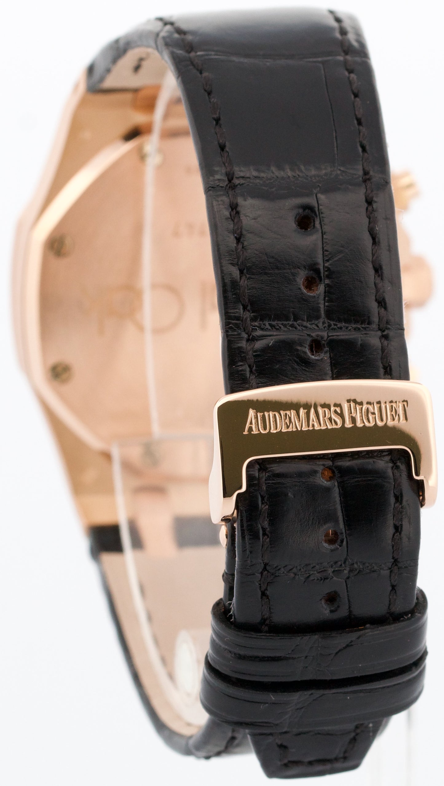 Audemars Piguet Royal Oak Chronograph WHITE 18k Rose Gold Leather 39mm 26022OR