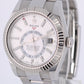 Rolex Sky-Dweller PAPERS Stainless Steel White 42mm 326934 18k Fluted Watch BOX