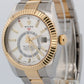 2022 PAPERS Rolex Sky-Dweller WHITE 18K Gold Stainless OYSTER 42mm 326933 BOX