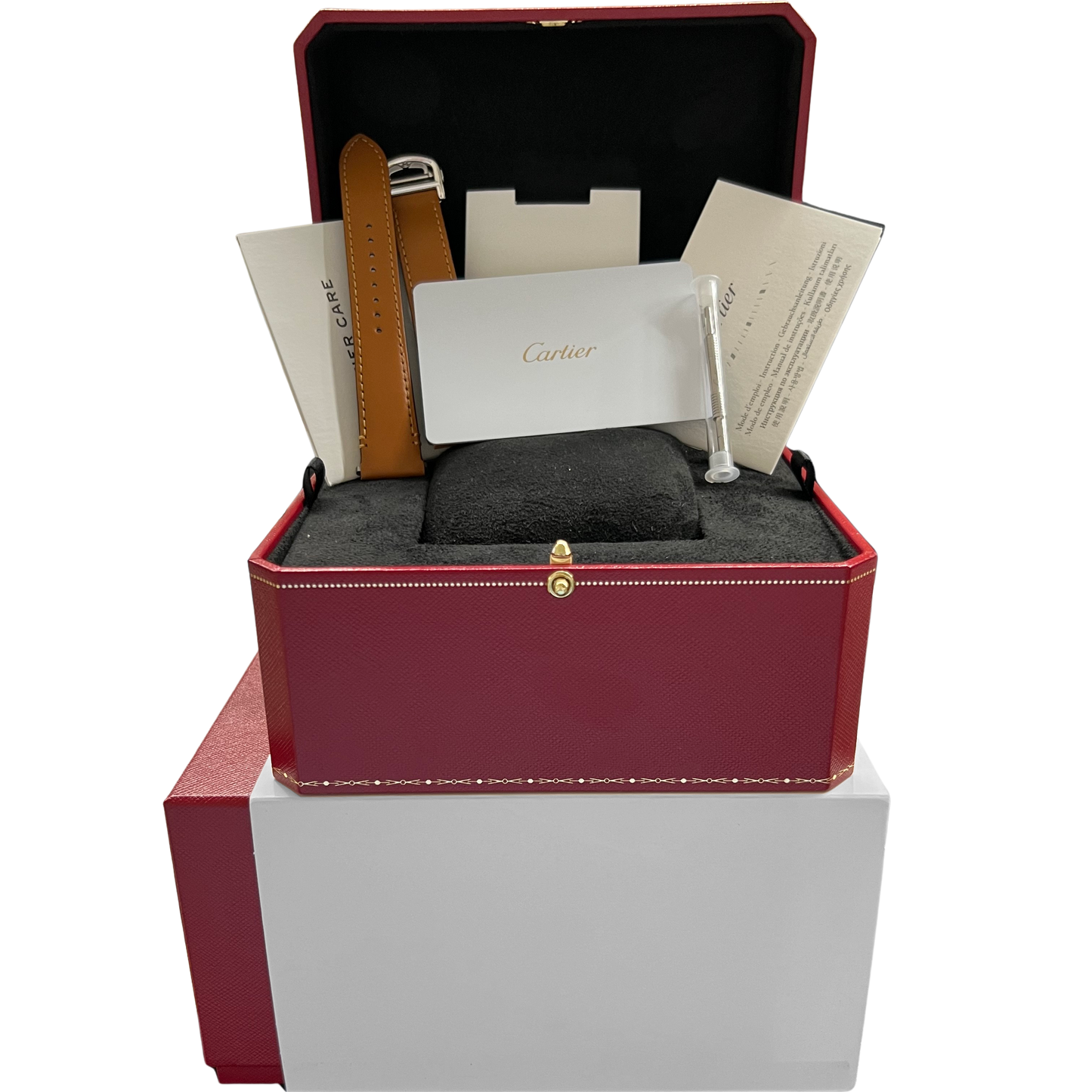 PAPERS Cartier Santos Mid-Size 35mm Stainless Steel White WSSA0029 4075 BOX