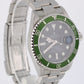 Rolex Submariner Date 16610 LV KERMIT REHAUT Steel GREEN BEZEL 40mm Watch