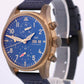 PAPERS IWC Pilot Chronograph BLUE Leather BRONZE 41mm IW388109 Watch BOX