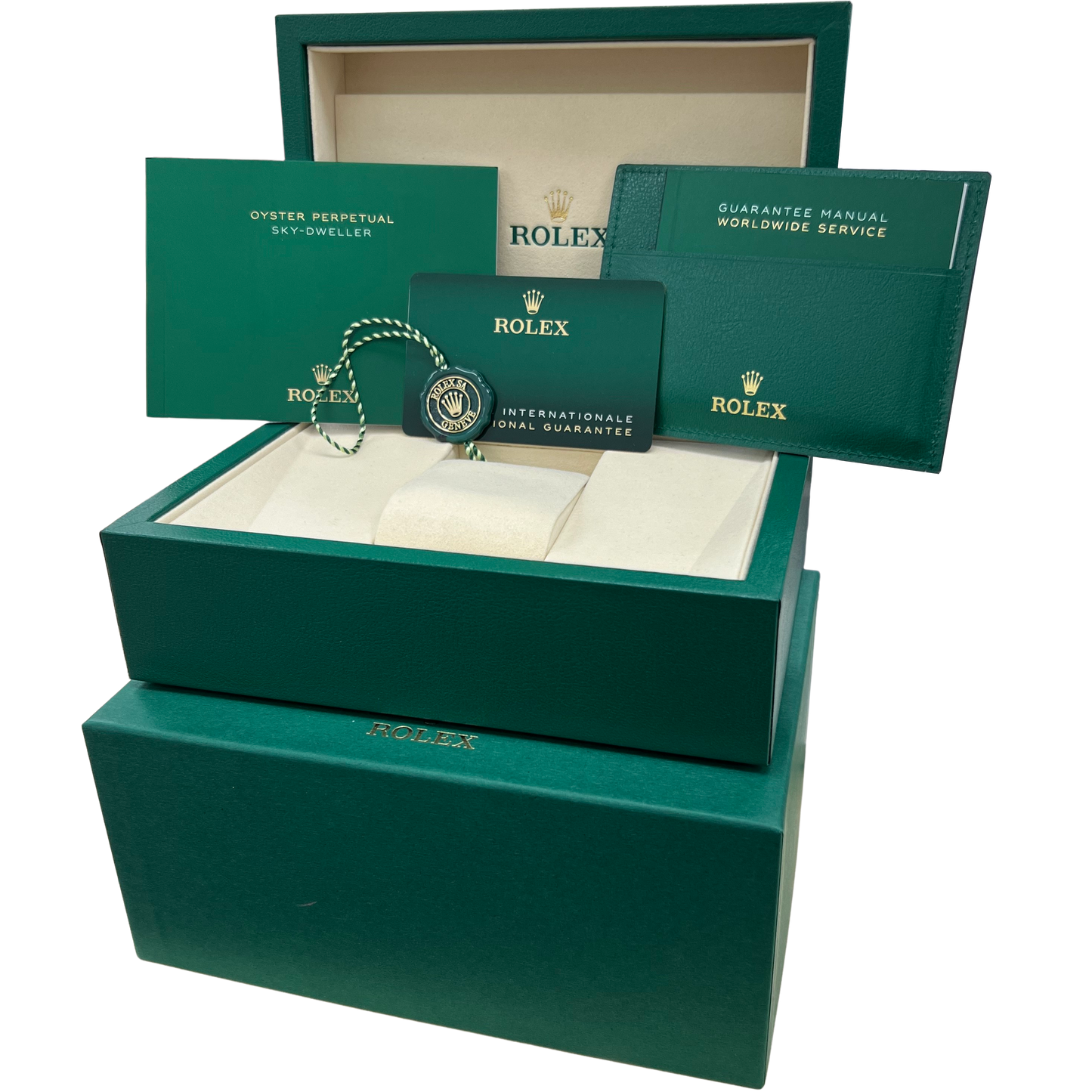 NEW 2025 PAPERS Rolex Sky-Dweller BLUE 18K Gold Steel Oyster 42mm 336934 BOX