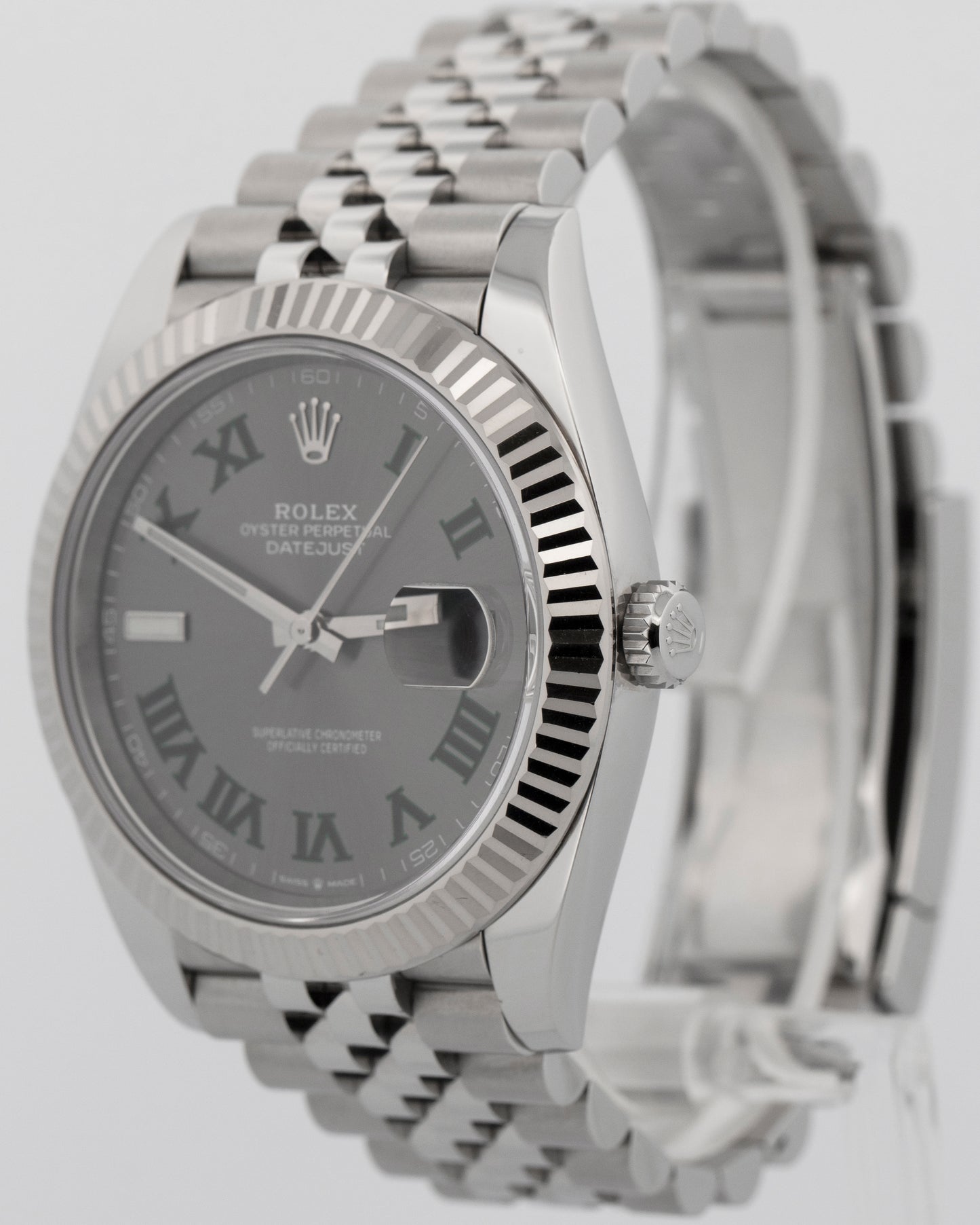 2021 PAPERS Rolex DateJust 41 WIMBLEDON Rhodium Steel 41mm 126334 Watch BOX