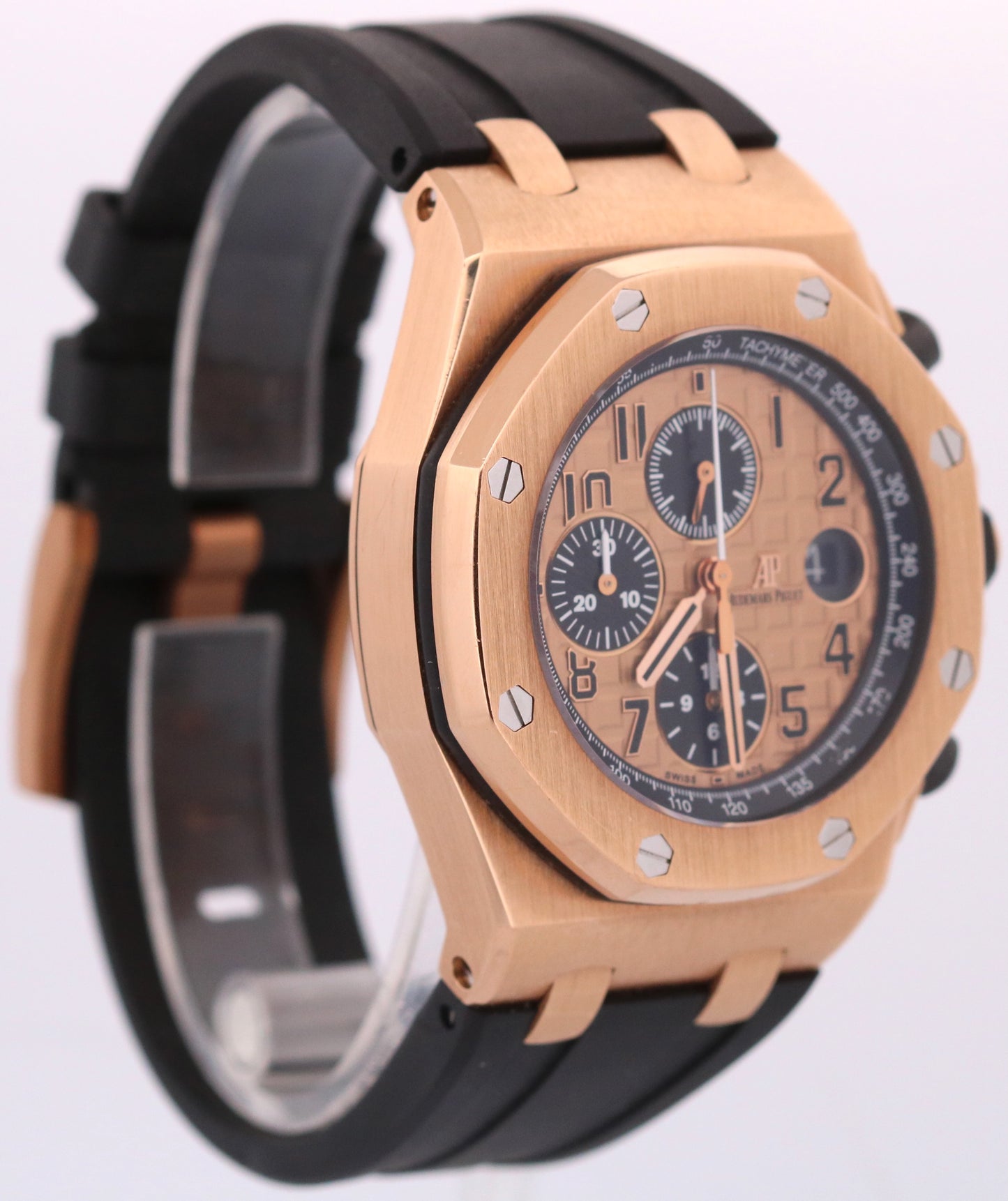 PAPERS Audemars Piguet Royal Oak Offshore CHAMPAGNE Black 18K 42mm 26470OR BOX
