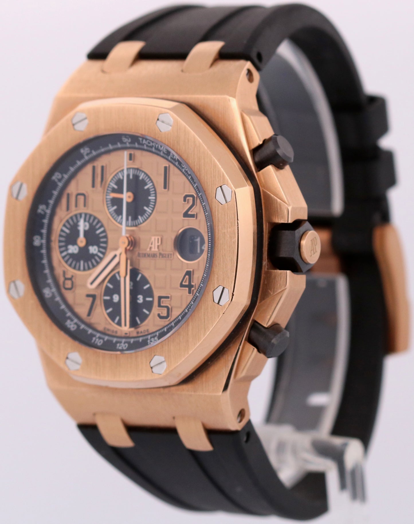 PAPERS Audemars Piguet Royal Oak Offshore CHAMPAGNE Black 18K 42mm 26470OR BOX