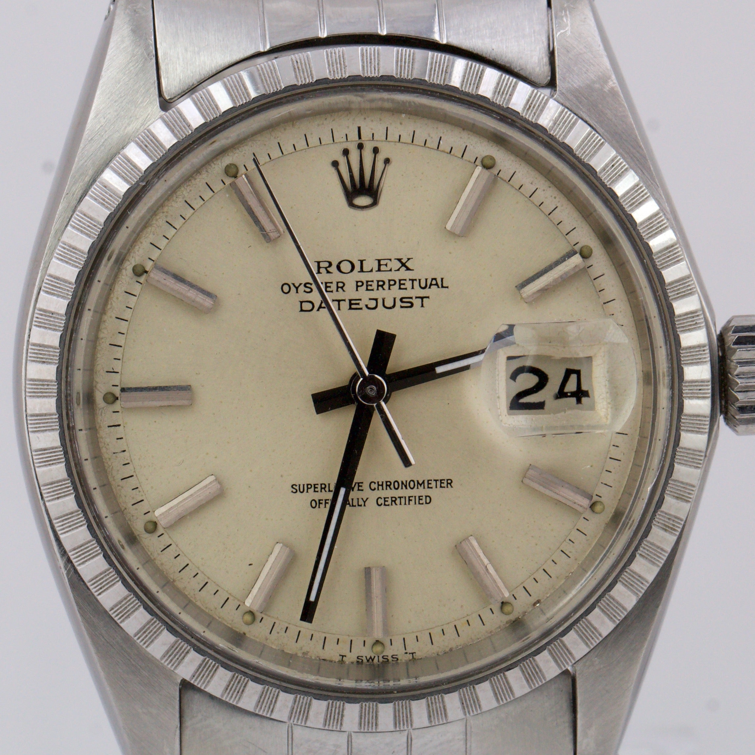 1969 Rolex DateJust IVORY 36mm Stainless Steel Automatic Jubilee