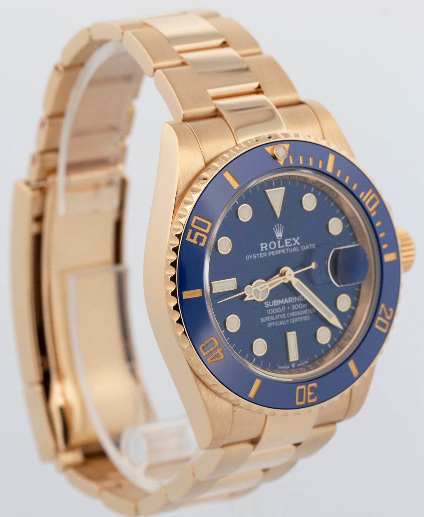 2023 PAPERS Rolex Submariner Date BLUE 18K Yellow Gold 41mm 126618 LB Watch BOX