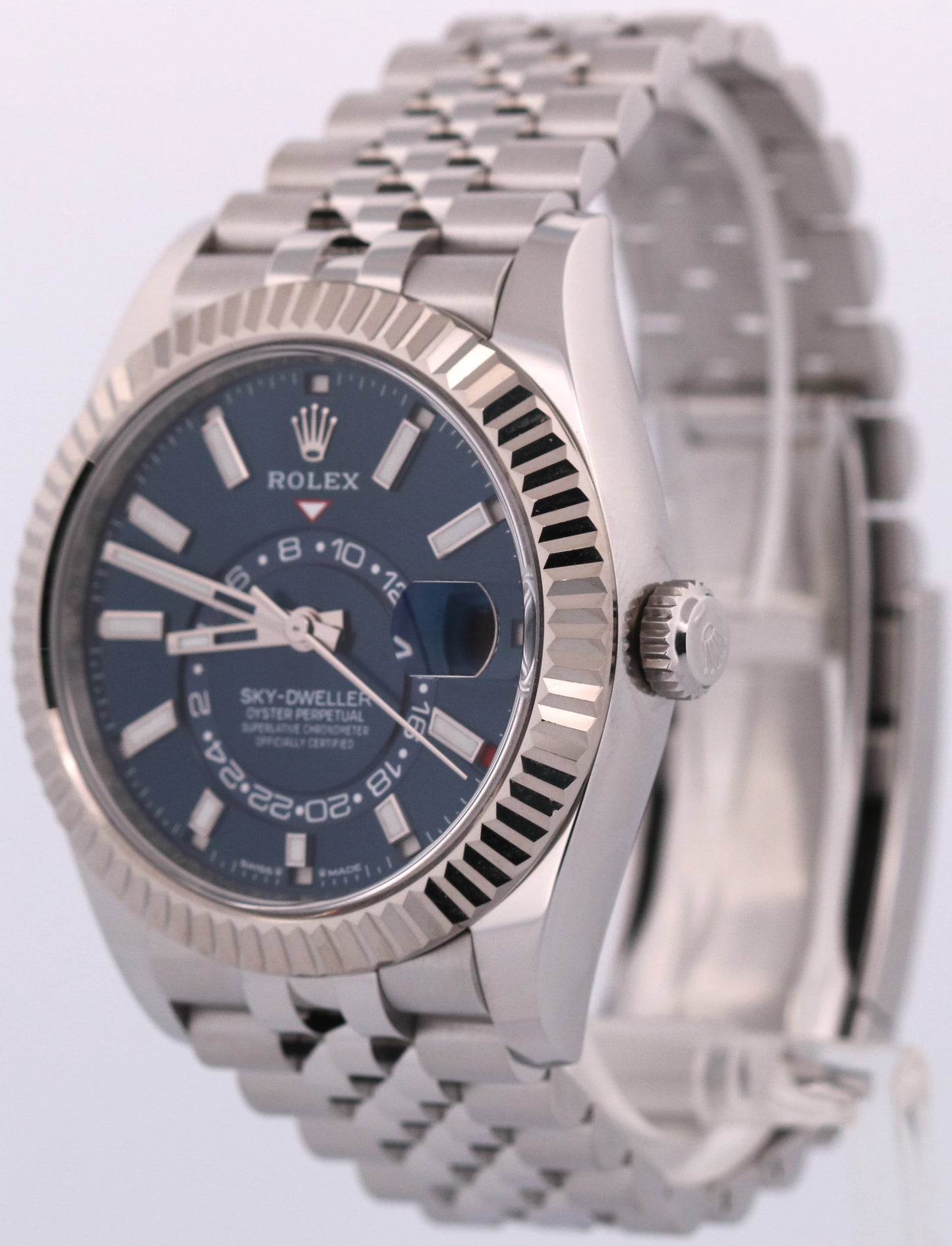 2024 PAPERS Rolex Sky-Dweller BLUE 42mm JUBILEE 18K Steel Watch 336934 BOX