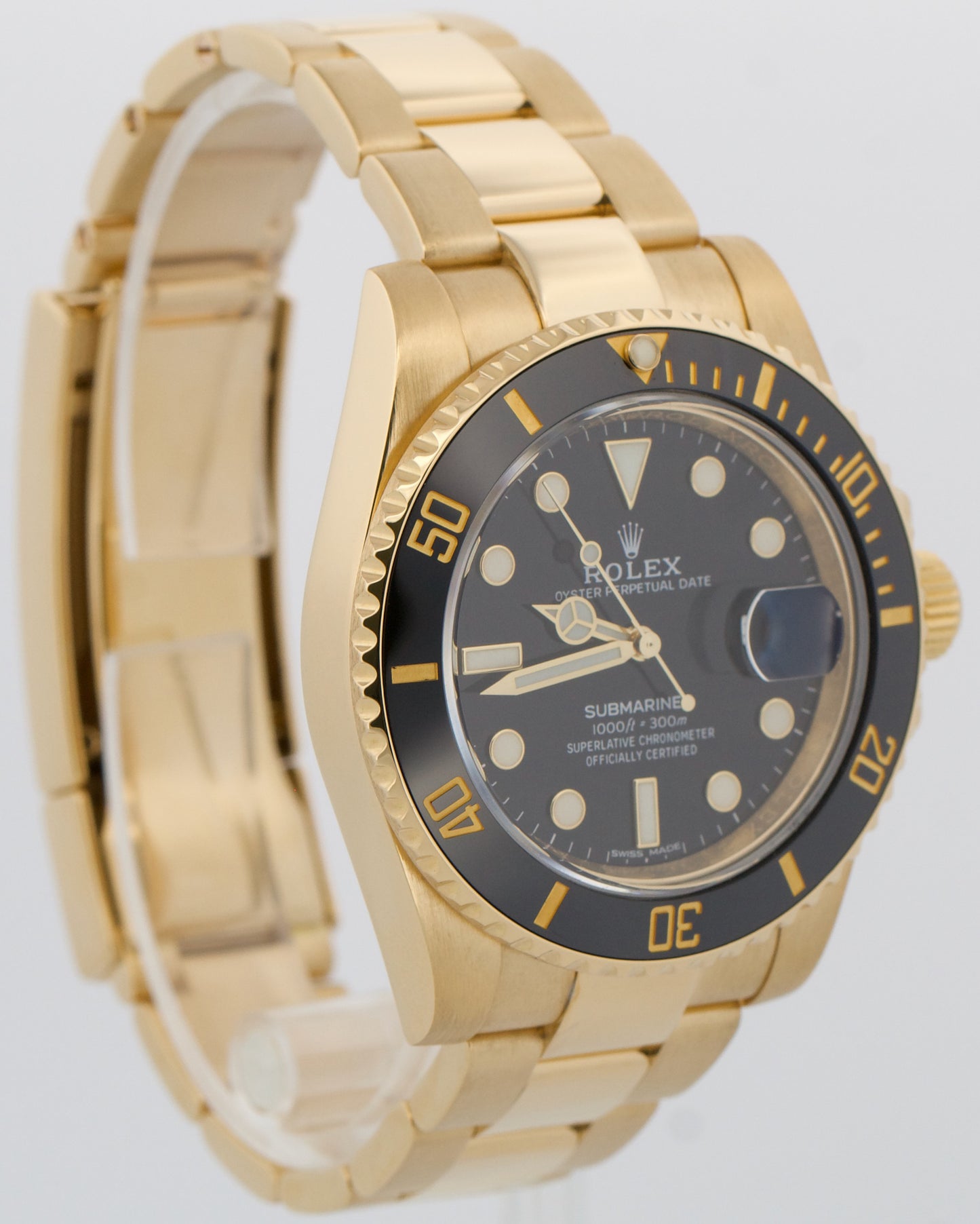 PAPERS Rolex Submariner Date 40mm BLACK Ceramic 18K Yellow Gold 116618 LN BOX