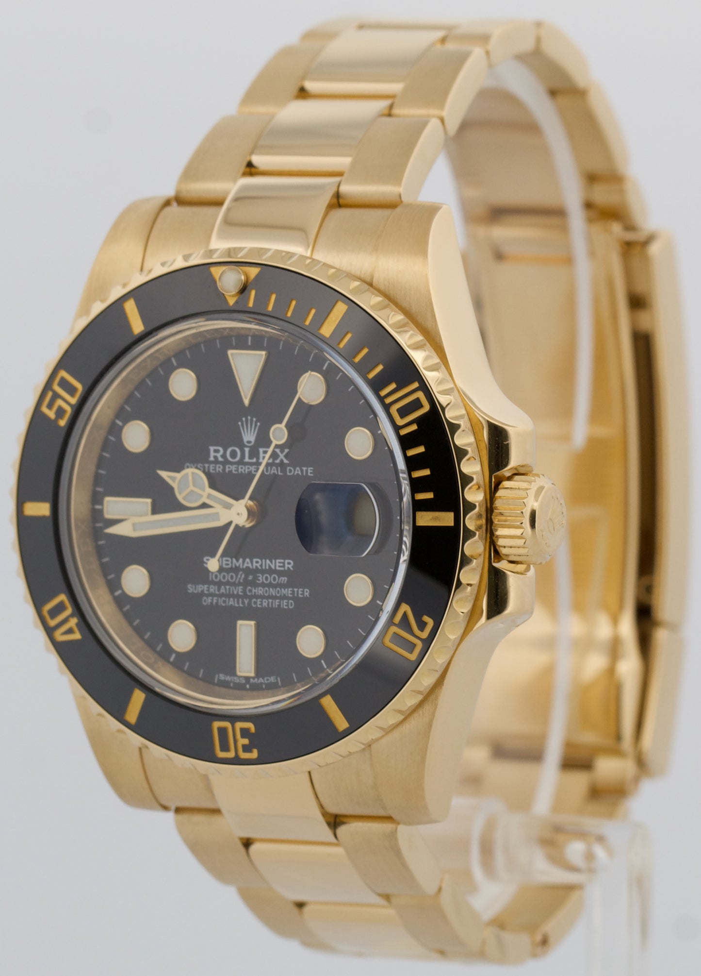 PAPERS Rolex Submariner Date 40mm BLACK Ceramic 18K Yellow Gold 116618 LN BOX