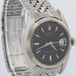 VINTAGE 1946 Rolex DateJust 36mm Black RED ROULETTE 14K Steel JUBILEE Watch 6605