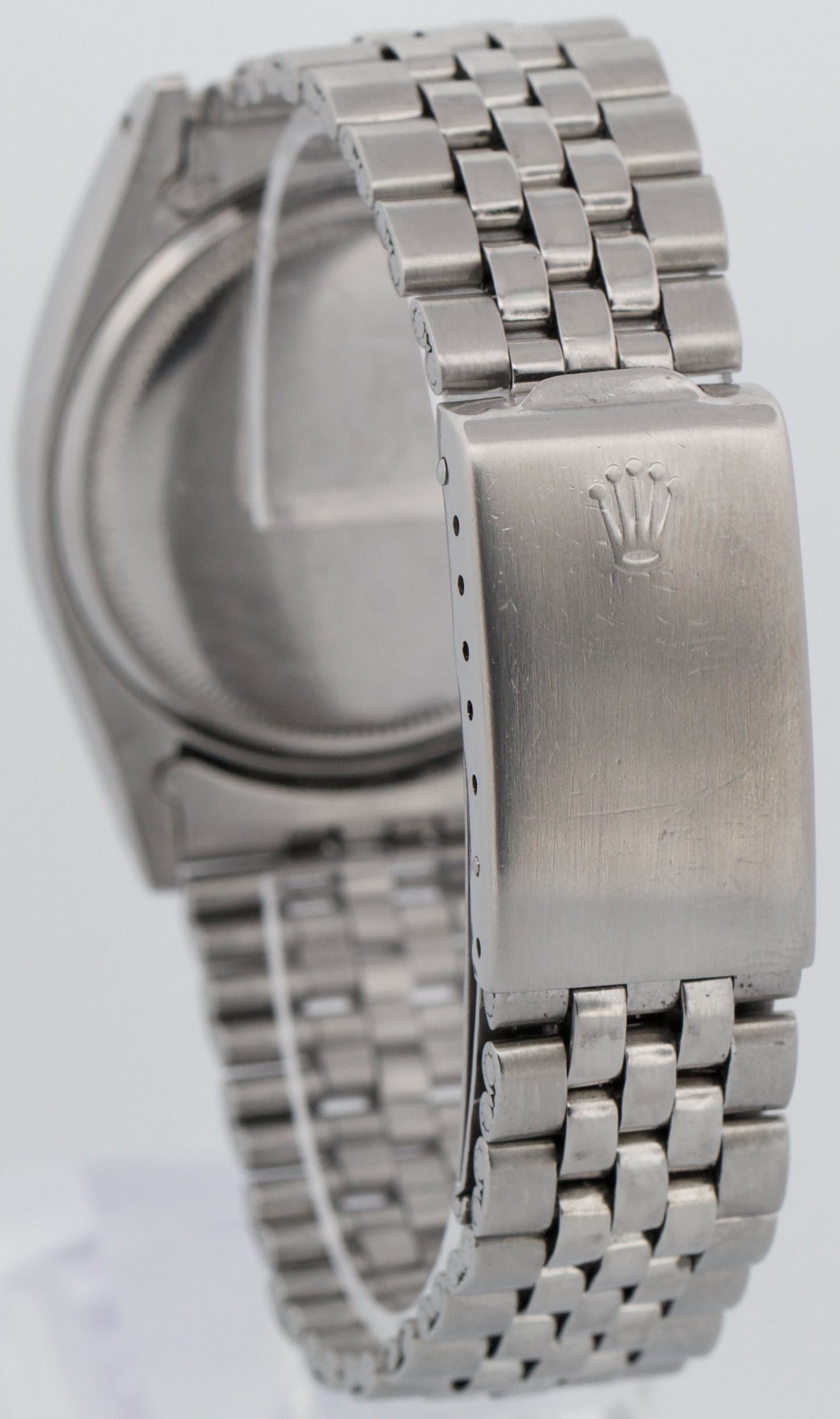 VINTAGE 1946 Rolex DateJust 36mm Black RED ROULETTE 14K Steel JUBILEE Watch 6605