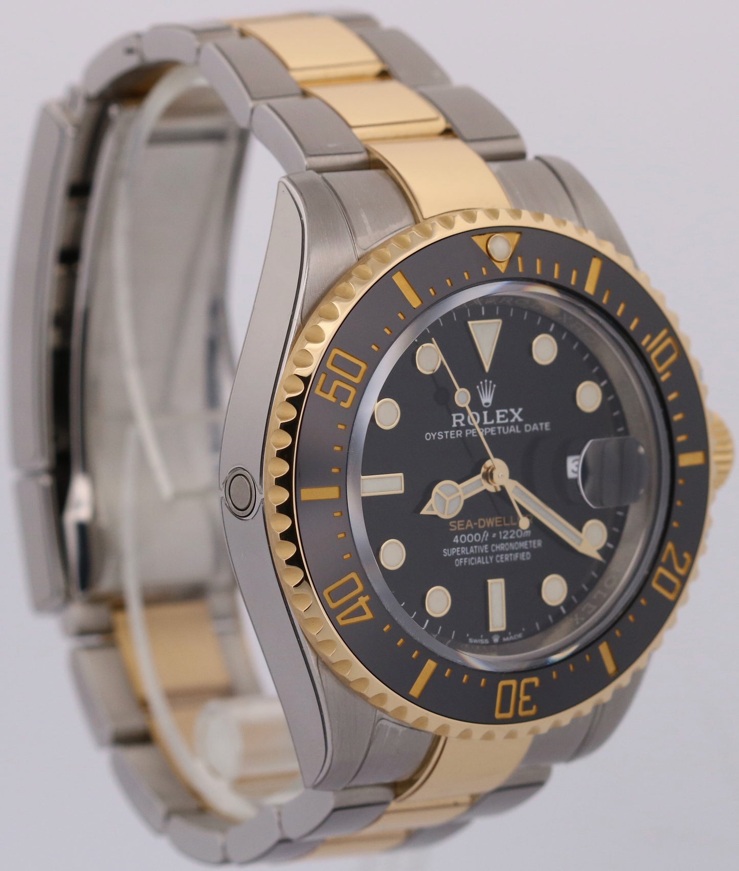 2021 PAPERS Rolex Sea-Dweller 43mm BLACK Two-Tone 18K Gold Steel 126603 BOX