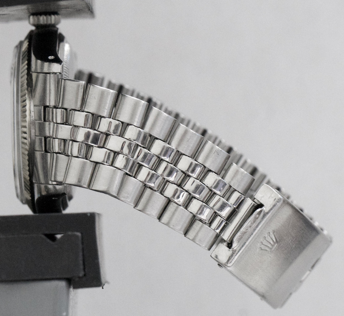 VINTAGE 1946 Rolex DateJust 36mm Black RED ROULETTE 14K Steel JUBILEE Watch 6605