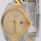 1986 Rolex Oyster Perpetual Date CHAMPAGNE 18K Gold Engine-Turned 34mm 15053