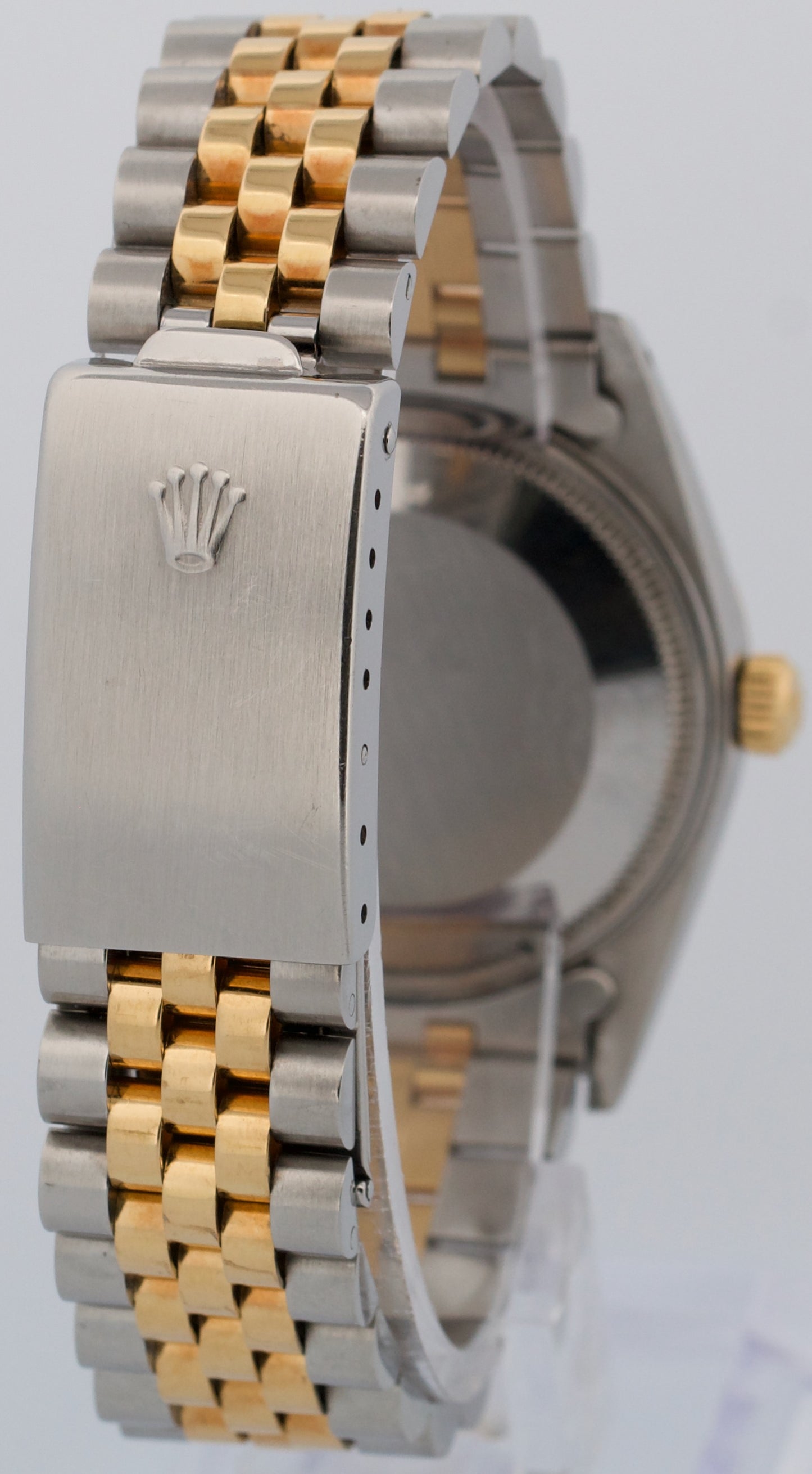 1986 Rolex Oyster Perpetual Date CHAMPAGNE 18K Gold Engine-Turned 34mm 15053