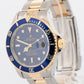 Rolex Submariner Date BLUE Two-Tone Yellow Gold Steel 40mm 16613 LB Watch