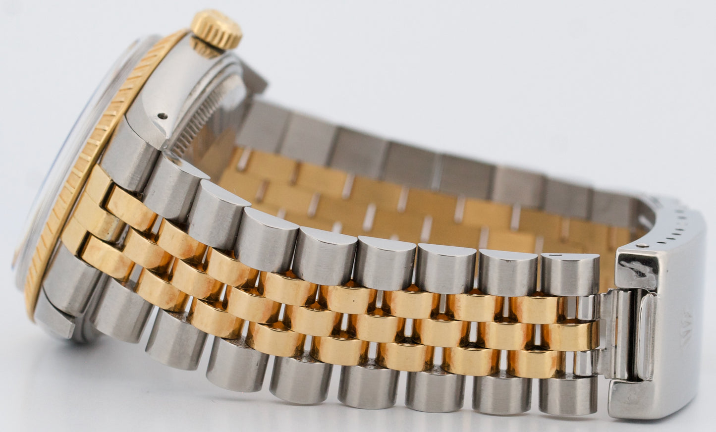 1986 Rolex Oyster Perpetual Date CHAMPAGNE 18K Gold Engine-Turned 34mm 15053