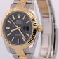 2021 PAPERS Rolex DateJust 41 BLACK Two-Tone 18K Steel OYSTER 41mm 126333 BOX